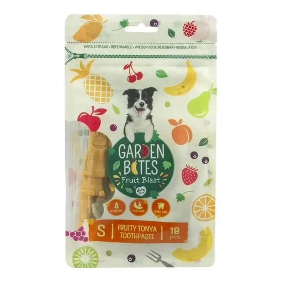 Garden Bites Fruit Blast Fruity Tonya Toothpaste, вегетарианские лакомства для ухода за зубами собак, размер S, 7,8 см × 18 шт.: цены и характеристики