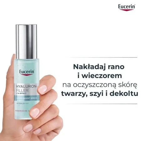 Eucerin Hyaluron-Filler +3x Effect Hydra Boost Serum, надлегкий бустер, що інтенсивно зволожує протягом 24 годин, 30 мл: ціни та характеристики