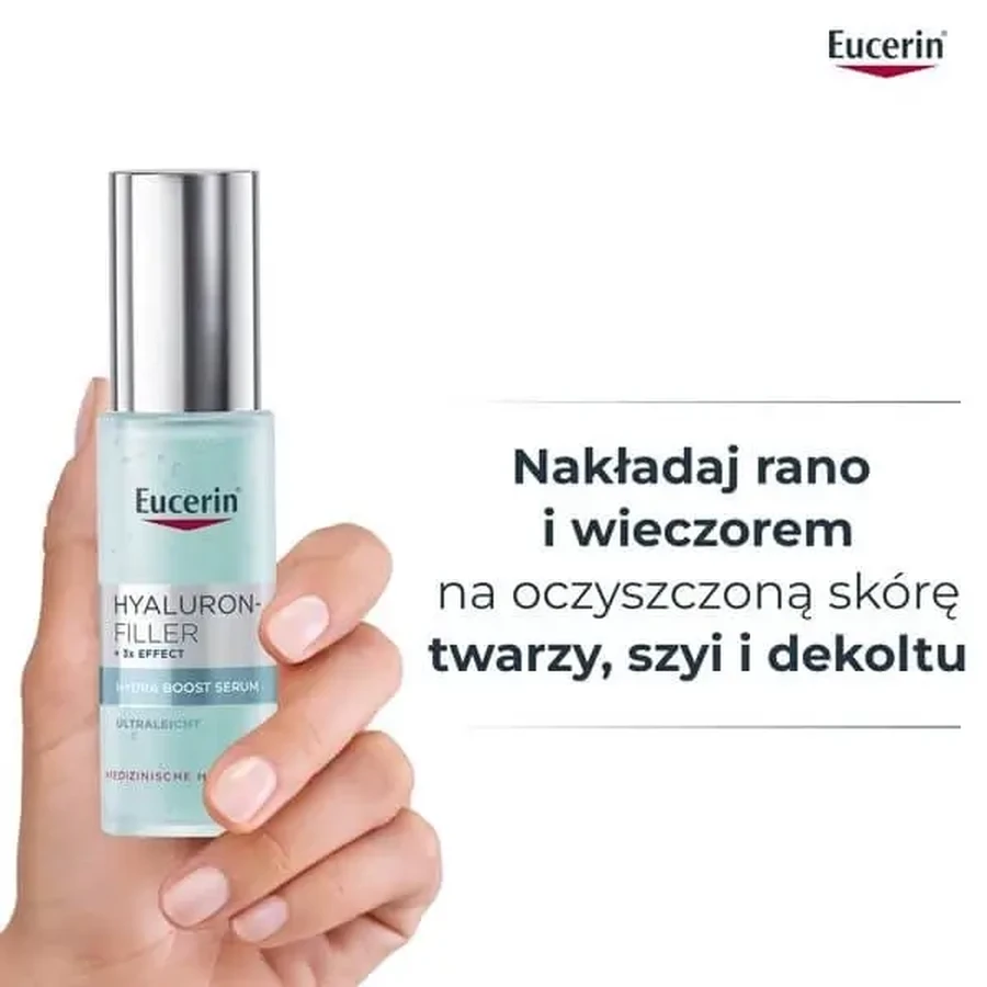 Eucerin Hyaluron-Filler +3x Effect Hydra Boost Serum, надлегкий бустер, що інтенсивно зволожує протягом 24 годин, 30 мл: ціни та характеристики