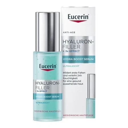 Eucerin Hyaluron-Filler +3x Effect Hydra Boost Serum, надлегкий бустер, що інтенсивно зволожує протягом 24 годин, 30 мл: ціни та характеристики