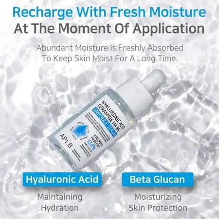 APLB Hyaluronic Acid Ceramide HA B5 Ampoule, зволожуюча сироватка для обличчя з гіалуроновою кислотою, церамідами та вітаміном B5, 40 мл: ціни та характеристики