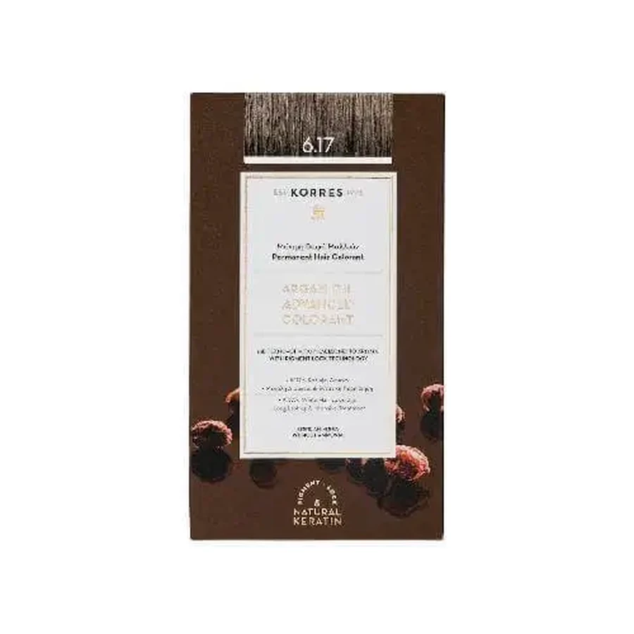 KORRES Argan Oil Advanced Colorant 6.17 Тёмный блонд с бежевым оттенком: цены и характеристики