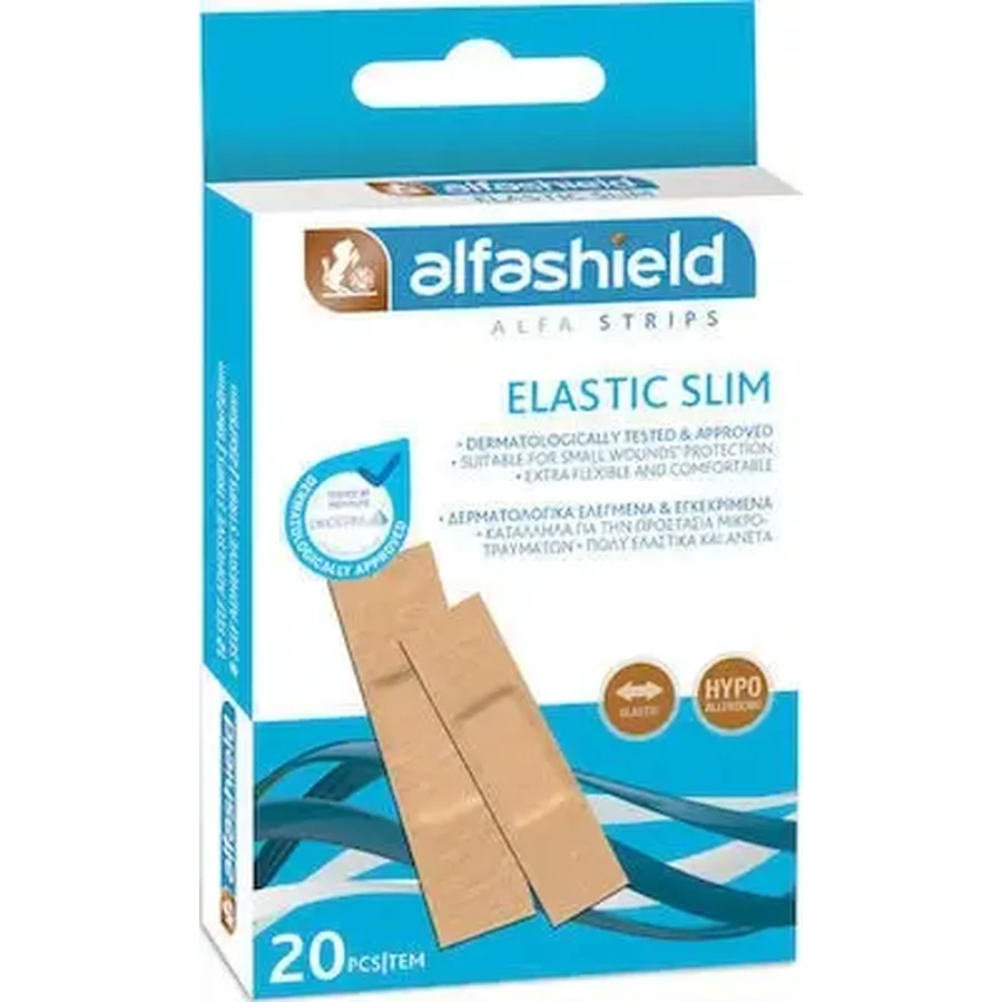 ALFASHIED Эластичные самоклеящиеся повязки «Slim» с косой обрезкой, 2 размера, 20 штук: цены и характеристики