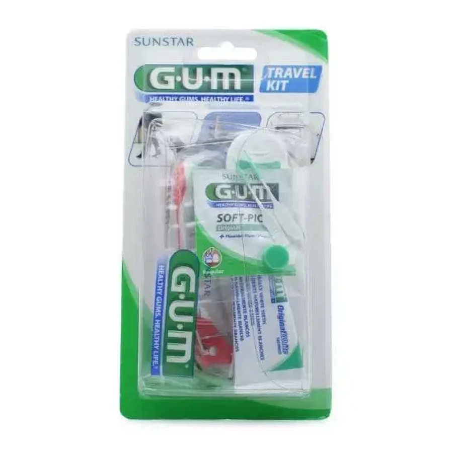 GUM Travel Kit Brush (156) Дорожный набор с зубной щеткой + зубной пастой 12,5 мл + зубной нитью 10 м: цены и характеристики