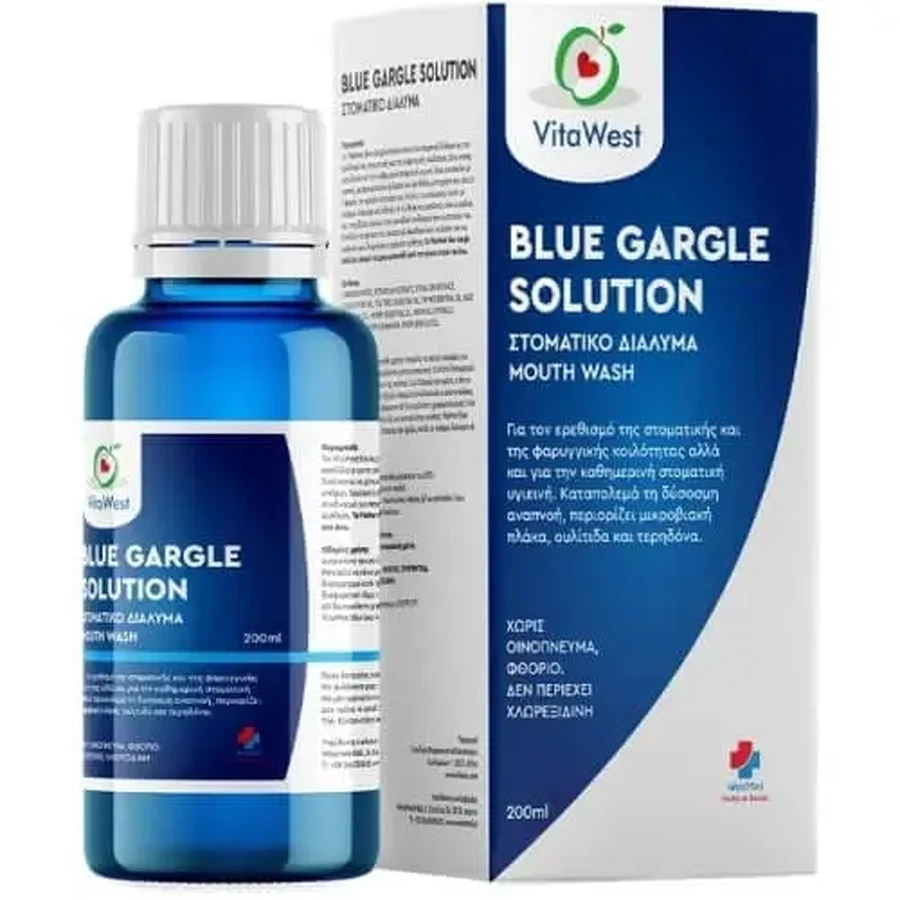 VITAWEST Blue Gargle Solution Розчин для полоскання рота для щоденного використання 200 мл: ціни та характеристики
