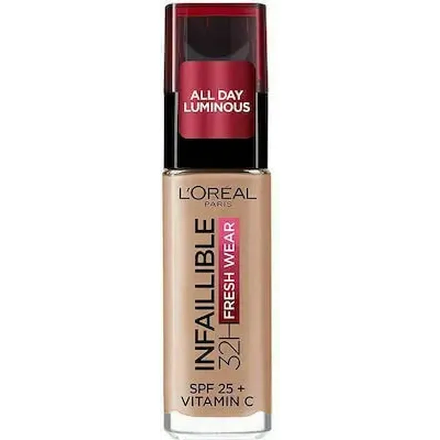 LOREAL Infaillible Foundation 32H Fresh Wear Foundation — тональный крем с легкой текстурой, обеспечивающий полное покрытие, которое сохраняется в течение 32 часов, оттенок 130 Truel Beige: цены и характеристики
