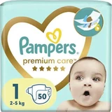 PAMPERS Premium Care Newborn Value Pack №1 для немовлят вагою 2–5 кг, 50 штук