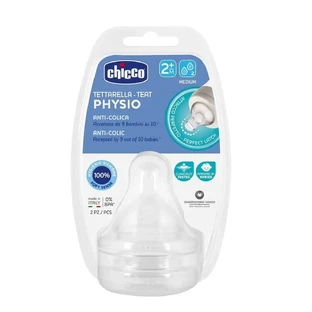 CHICCO Physio Anti-Colic Силіконова соска з нормальним потоком (2 краплі) для дітей від 2 місяців, 2 шт.