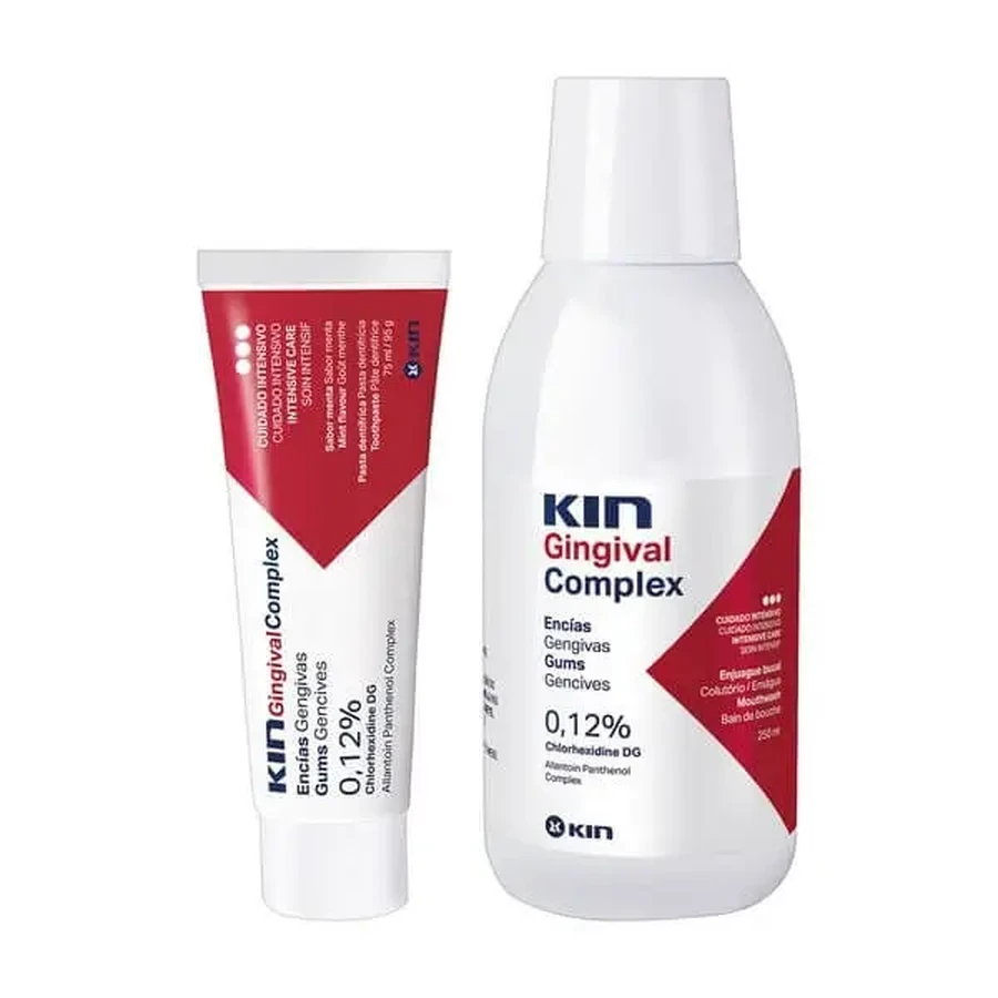 Набор «Kin Gingival Complex»: жидкость для полоскания рта, 250 мл + зубная паста, 75 мл: цены и характеристики