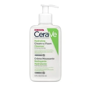 CeraVe | Увлажняющий очищающий крем с пеной для очищения и снятия макияжа. Средство для очищения и снятия макияжа с лица | 236 мл