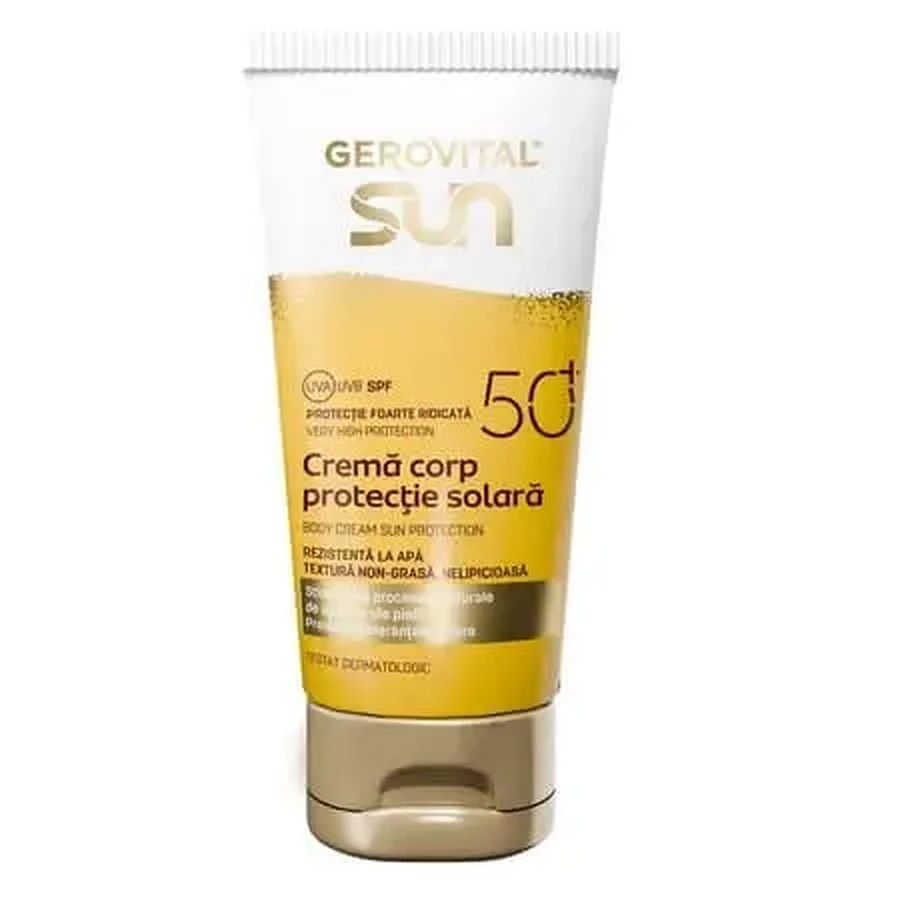 Крем для тела с солнцезащитным фактором SPF 50+ Sun, 50 мл, Gerovital: цены и характеристики