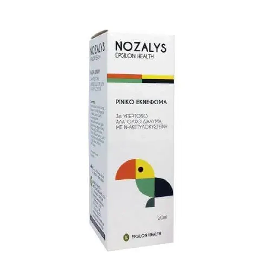 EPSILON HEALTH Nozalys Назальный спрей, 3% гипертонический раствор с N-ацетилцистеином, 20 мл: цены и характеристики