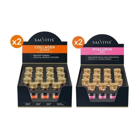 Набор Salvitis Hyaluron 250, 30 мл × 30 шт. + Salvitis Collagen 12000, 30 мл × 30 шт.: цены и характеристики