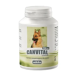 Mikita Canvital + чеснок, дополнительный корм для собак, таблетки, 150 шт.
