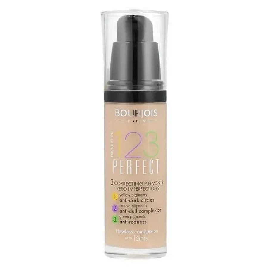 Bourjois 1, 2, 3 Perfect, тональный крем со средней степенью покрытия, оттенок 53 Light Beige, 30 мл: цены и характеристики
