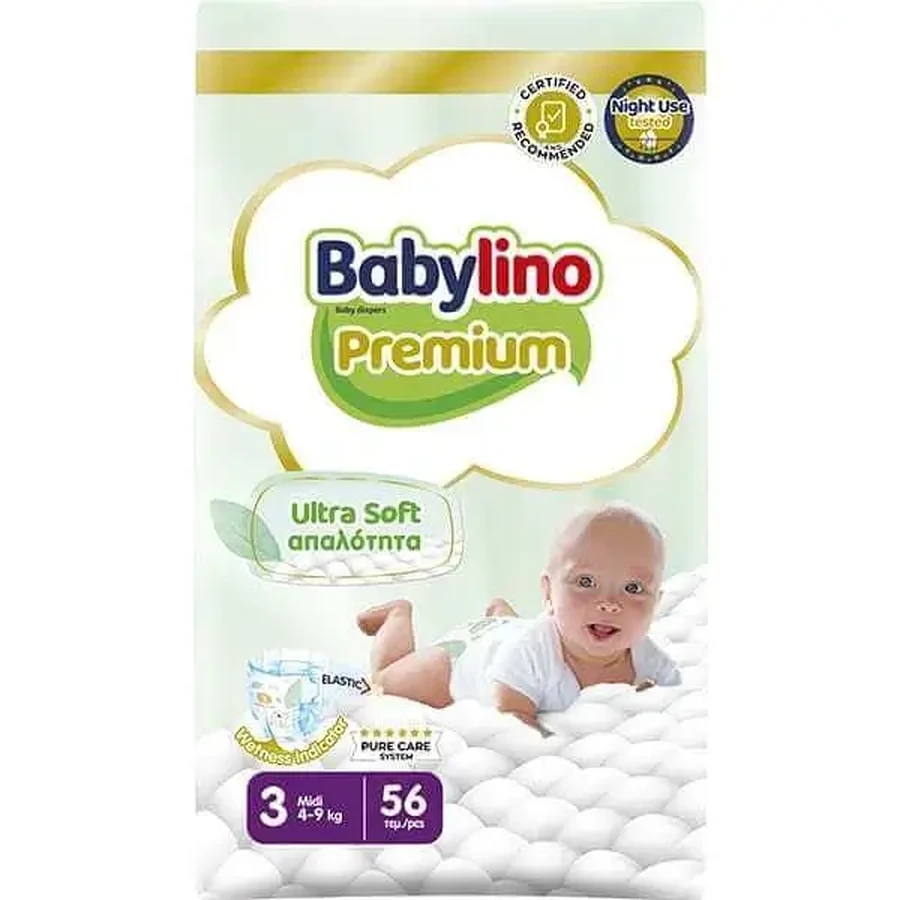 BABYLINO Premium № 3 Для ваги 4–9 кг, 56 штук: ціни та характеристики