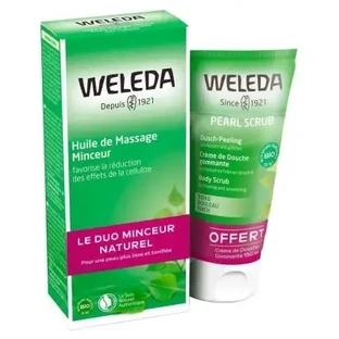 Масажне масло для схуднення з березою Weleda 200 мл + скраб-крем для душу Pearl Scrub у подарунок 150 мл