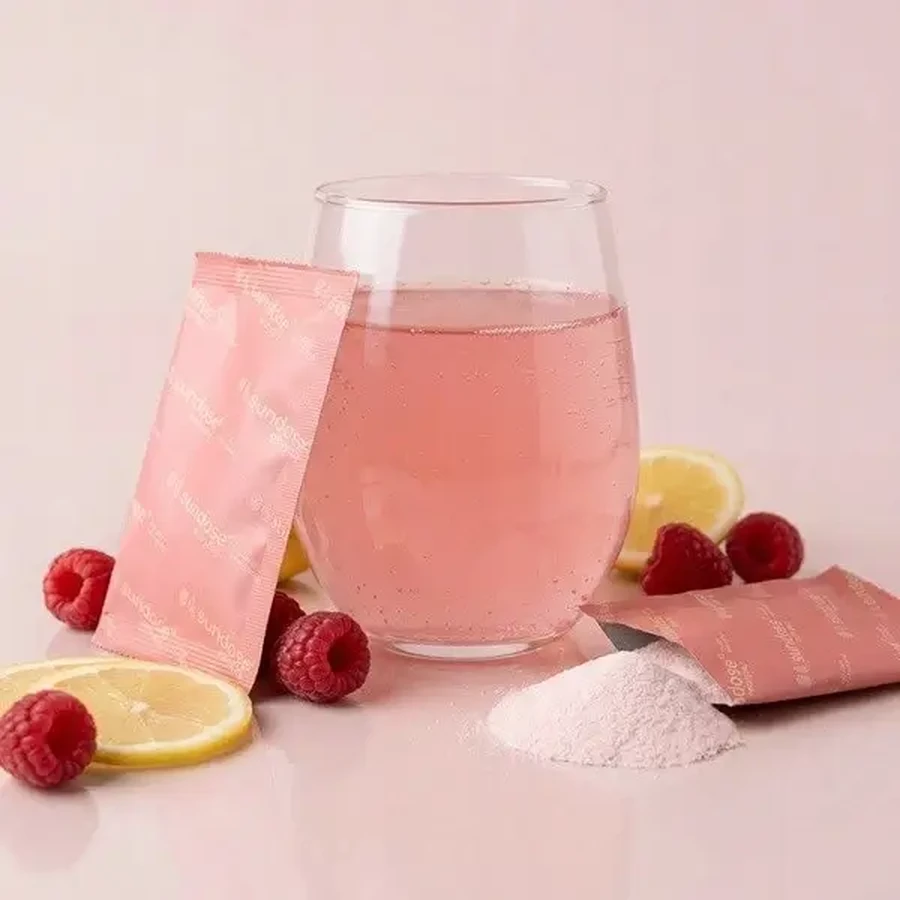 Sundose Everyday For Skin Anti-Aging: гиалуроновая кислота и витамин С, пакетики с порошком, малиново-лимонный вкус, 30 шт.: цены и характеристики