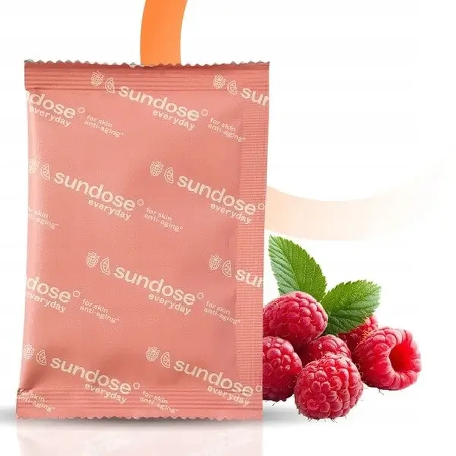 Sundose Everyday For Skin Anti-Aging: гиалуроновая кислота и витамин С, пакетики с порошком, малиново-лимонный вкус, 30 шт.: цены и характеристики