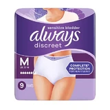 Always | Незаметные трусики Plus Medium | Сверхпоглощающее нижнее белье | 9 шт.