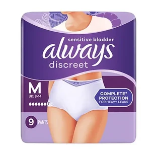 Always | Непомітні трусики Plus Medium | Ультрапоглинаюча гігієнічна білизна | 9 шт.