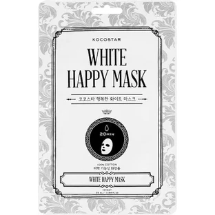 KOCOSTAR White Happy Mask — маска для лица из 100% чистого хлопка с ниацинамидом для сияния и ровного тона кожи