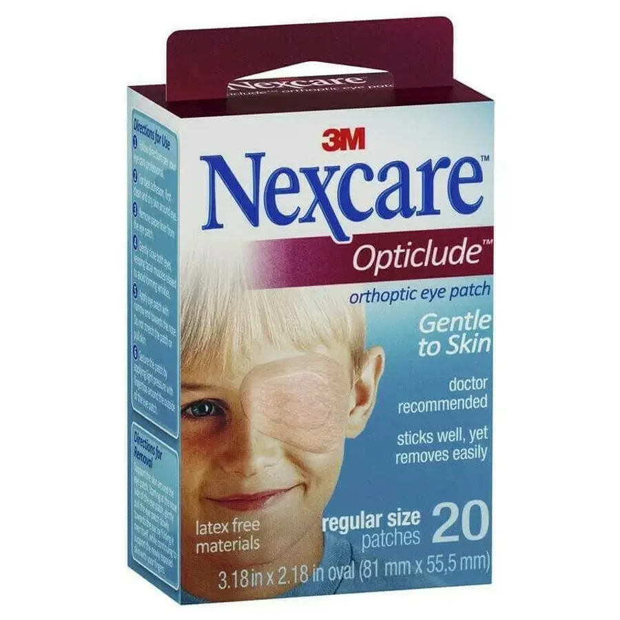 OPTICLUDE 3M Nexcare Глазные повязки, стандартный размер, бежевого цвета, 20 штук: цены и характеристики