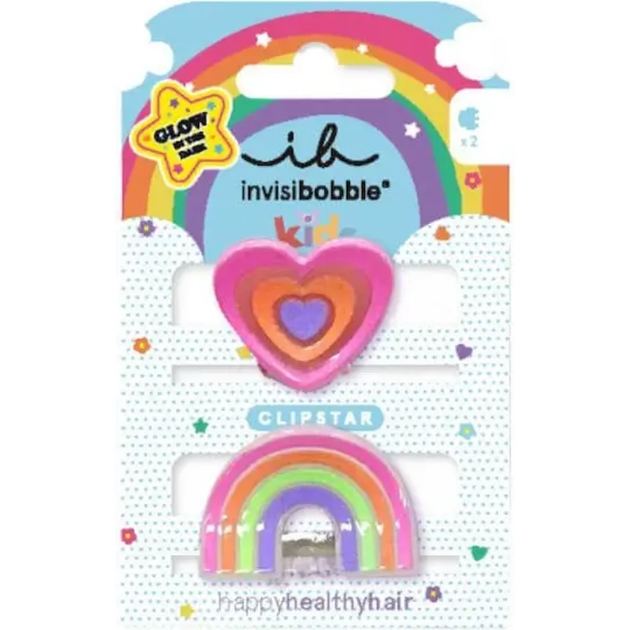 AMBITAS Invisibobble Clipstar Glow Happy Heart Зажимы для волос для детей, 2 шт.: цены и характеристики