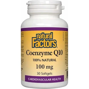NATURAL FACTORS Коэнзим Q10 100 мг. Пищевая добавка для стимулирования обмена веществ. 30 капсул