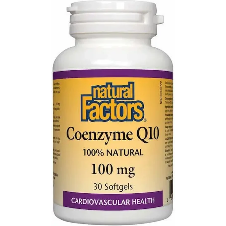 NATURAL FACTORS Коэнзим Q10 100 мг. Пищевая добавка для стимулирования обмена веществ. 30 капсул: цены и характеристики