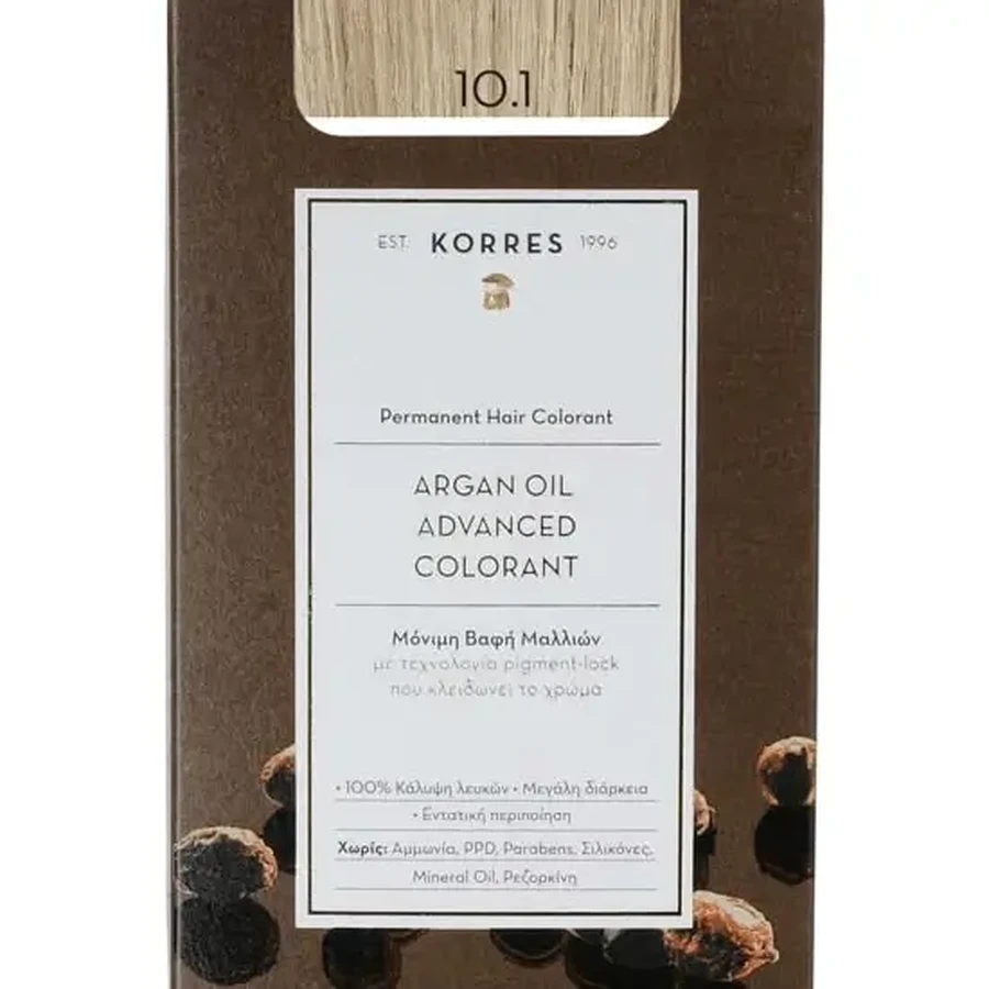 KORRES Argan Oil Advanced Colorant — фарба для волосся 10.1 Platinum Blonde Sandre: ціни та характеристики