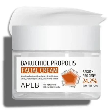APLB Bakuchiol Propolis Facial Cream, заспокійливий крем для обличчя з бакучіолом і прополісом, 55 мл: ціни та характеристики