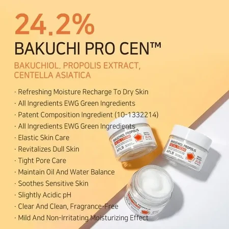 APLB Bakuchiol Propolis Facial Cream, заспокійливий крем для обличчя з бакучіолом і прополісом, 55 мл: ціни та характеристики
