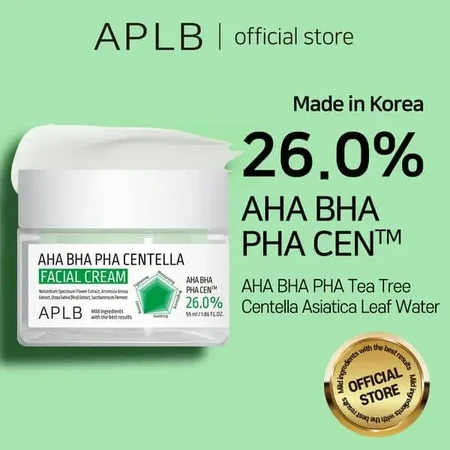 APLB AHA BHA PHA Centella Facial Cream, отшелушивающий и успокаивающий крем для лица с кислотами и центеллой азиатской, 55 мл: цены и характеристики