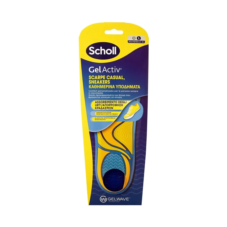 SCHOLL Gel Activ — стельки для повседневной обуви, размер L (№ 40–46,5): цены и характеристики