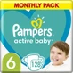 PAMPERS Детские подгузники Active Baby № 6, 13–18 кг, 128 штук, месячный набор
