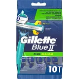 Бритви GILLETTE Blue II Plus Slalom з 2 лезами та смужкою з алое для захисту шкіри від подразнень, 10 штук