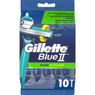 Бритвы GILLETTE Blue II Plus Slalom с 2 лезвиями и полоской с алоэ для защиты кожи от раздражений, 10 штук