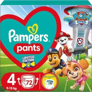 PAMPERS Штанишки «Paw Patrol» № 4 для детей весом 9–15 кг, 72 шт.