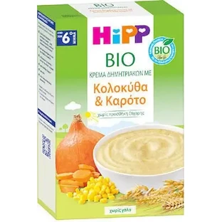 HIPP Bio Зерновий крем з гарбузом і морквою без молока, від 6-го місяця, 200 г