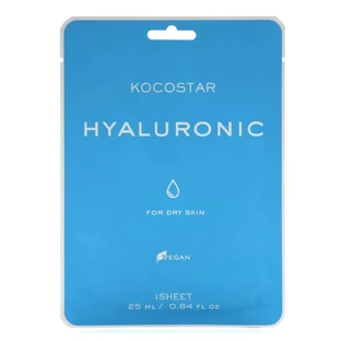 KOCOSTAR Hyaluronic Sheet Face Mask — маска для лица с 6 различными видами гиалуроновой кислоты, 1 шт.