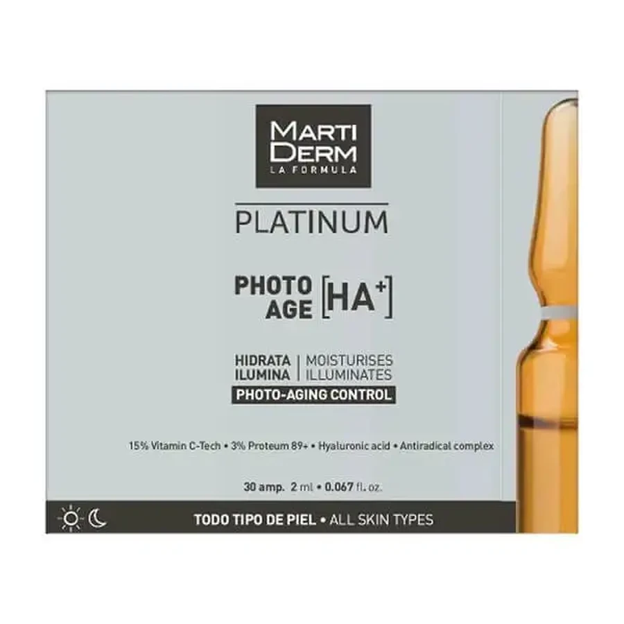 MartiDerm Platinum, Photo Age HA+, сыворотка, ампулы, 30 шт. по 2 мл: цены и характеристики