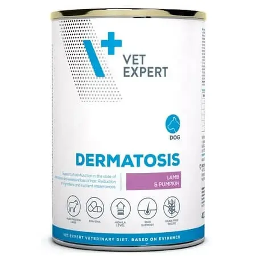 Диетический влажный корм для собак с бараниной и тыквой «Dermatosis», 400 г, Vetexpert: цены и характеристики