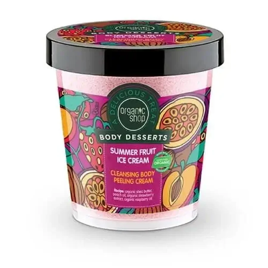 ORGANIC SHOP Десерты для тела Фруктовое мороженое из летних фруктов Очищающий скраб для тела Фруктовое мороженое из летних фруктов 450 мл: цены и характеристики