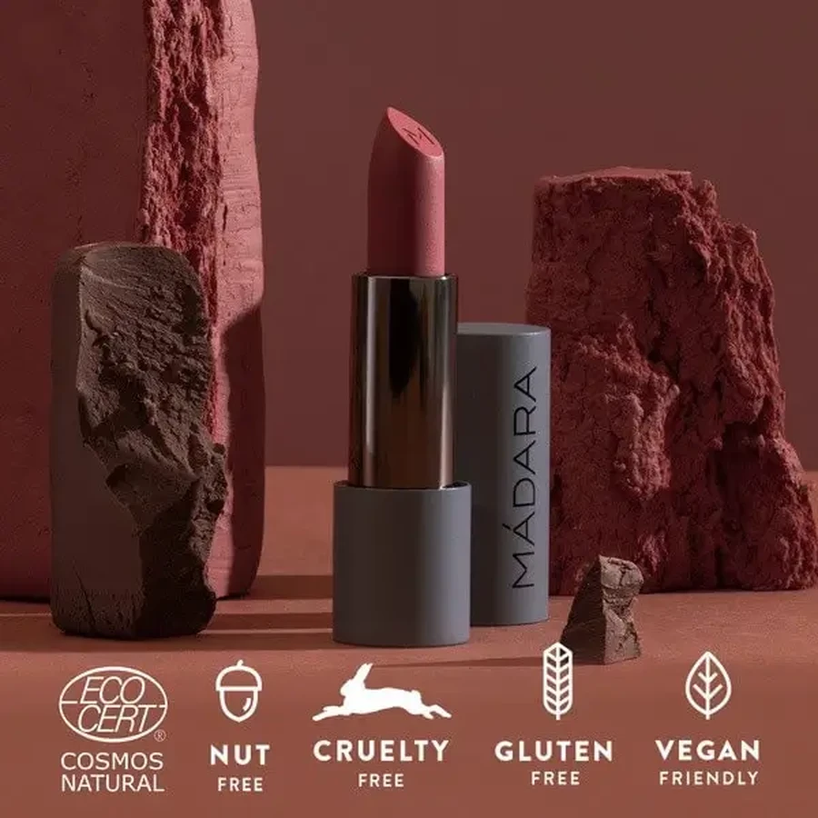 Madara Velvet Matte Cream Lipstick, матовая помада с атласным финишем, оттенок Warm Nude, 3,8 г: цены и характеристики