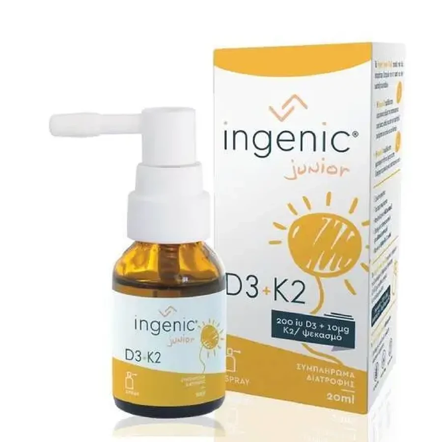 INGENIC Junior D3+K2 Харчова добавка у вигляді спрею, 20 мл: ціни та характеристики