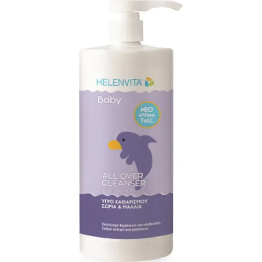 HELENVITA Baby All Over Cleanser Body & Hair — дитячий засіб для миття тіла та волосся з ароматом тальку, 1000 мл: ціни та характеристики