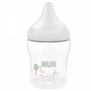 NUK Perfect Match Пластиковый бутылочка с антиколиковым соском из силикона и индикатором температуры для детей от 0 месяцев, 150 мл