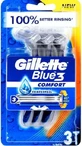GILLETTE Blue3 Plus Comfort Одноразовые бритвы Бритвы с 3 лезвиями для тщательного и гладкого бритья, 3 шт.