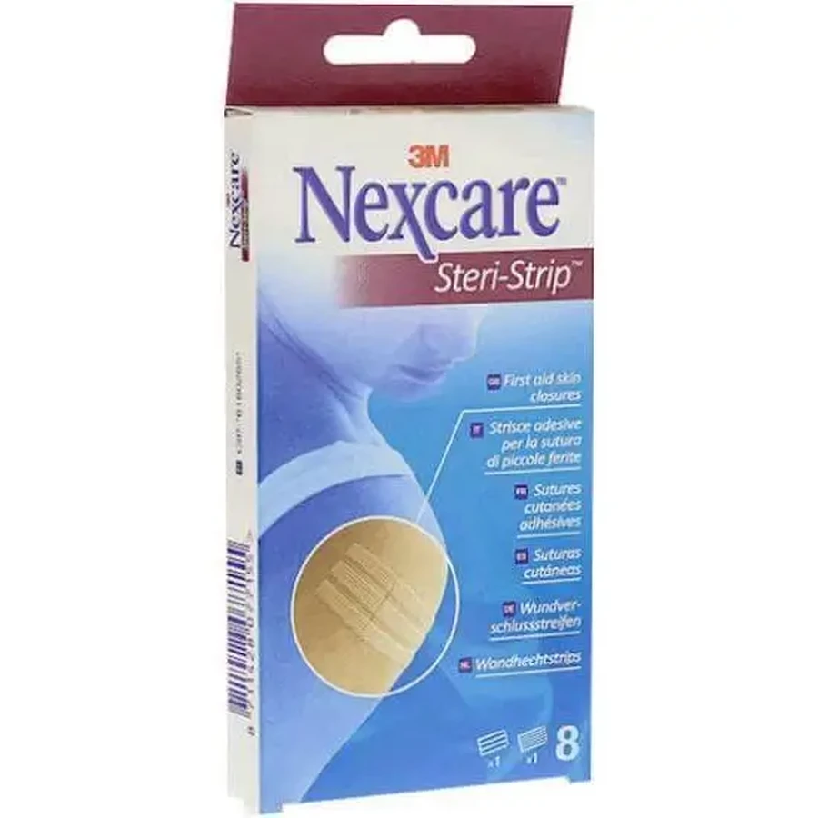 NEXCARE Самоклеящаяся лента для кожи с конвергентным краем: 3 шт. R1541 (6 мм × 75 мм) и 5 шт. R1540 (3 мм × 75 мм), 8 штук: цены и характеристики